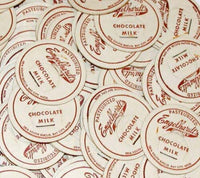 Vintage milk bottle caps ENGELHARDTS DAIRY CHOCOLATE Bay City Mich Lot of 50