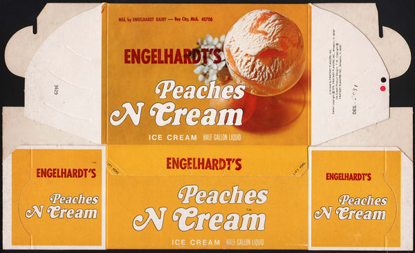 Vintage box ENGELHARDTS ICE CREAM Peaches N Cream Bay City Michigan unused condition