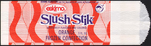 Vintage bag ESKIMO SLUSH STIK dated 1972 White Dairy Fort Smith Arkansas n-mint+