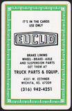Vintage playing card EUCLID Brake Lining Truck Parts green border Wichita Kansas