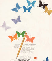 Vintage magazine ad EVERSHARP mechanical pencil and butterflies pictured 1926