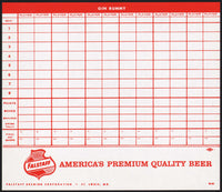 Vintage gin rummy score sheet FALSTAFF BEER St Louis Missouri unused n-mint+