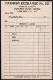 Vintage receipt FARMERS EXCHANGE NO 231 Poultry Flour Seed Salt Brookfield MO