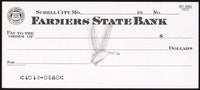 Vintage bank check FARMERS STATE BANK goose pictured Schell City Missouri unused