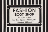 Vintage sign FASHION BOOT SHOP Shoes Bags Hosiery Clinton Missouri unused n-mint