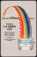 Vintage playing card FEATURE E and W QUADRIGA CLOTH rainbow pictured Jane Clay