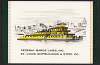 Vintage playing card FEDERAL BARGE LINES ship pictured St Louis Shipbuilding Steel