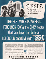 Vintage magazine ad FERGUSON TRACTOR Implements from 1952 Ferguson 30 pictured