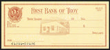 Vintage bank check FIRST BANK OF TROY Idaho eagle vignette bank pictured n-mint+