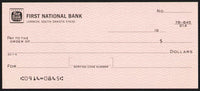 Vintage bank check FIRST NATIONAL BANK Lemmon South Dakota unused new old stock