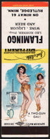 Vintage matchbook cover FLAMINGO Liquor girlie A Two Gun Gal Rutledge Minnesota