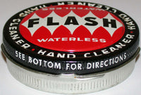 Vintage tin FLASH HAND CLEANER Waterless Cambridge Mass new old stock n-mint
