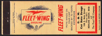 Vintage matchbook cover FLEET WING gasoline oil Pearl Oil Co Bowling Green Ohio