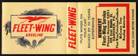 Vintage full matchbook FLEET-WING GASOLINE Mummert Service Hanover PA unused