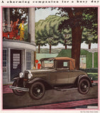 Vintage magazine ad FORD from 1930 picturing The New Ford Sport Coupe automobile