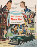 Vintage magazine ad FORDS OUT FRONT 1948 picturing Fred Allens Alley Siebel art