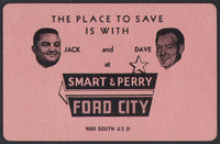 Vintage playing card FORD CITY Smart and Perry men pictured Greenwood Indiana