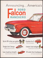 Vintage magazine ad FORD FALCON RANCHERO from 1960 red Ranchero pictured 2 page