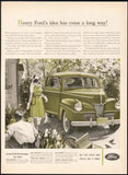 Vintage magazine ad FORD AUTOMOBILES 1941 car pictured and new features listed