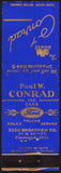 Vintage matchbook cover FORD Cars Trucks Paul W Conrad Inc from Cleveland Ohio