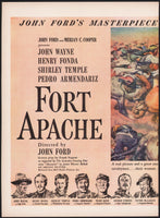Vintage magazine ad FORT APACHE movie from 1948 John Wayne Shirley Temple 2 page