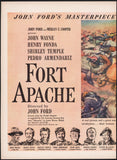 Vintage magazine ad FORT APACHE movie from 1948 John Wayne Shirley Temple 2 page