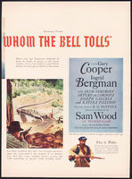 Vintage magazine ad FOR WHOM THE BELL TOLLS 1943 movie Gary Cooper Hemingway