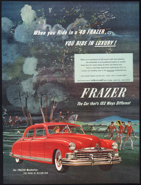 Vintage magazine ad FRAZER 1949 Kaiser Frazer automobile Ride in Luxury