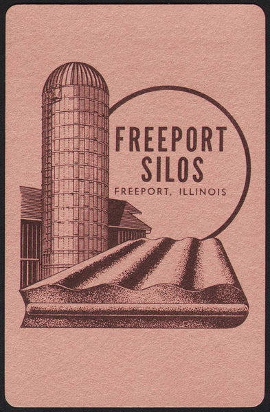 Vintage playing card FREEPORT SILOS from Freeport Illinois with a silo pictured