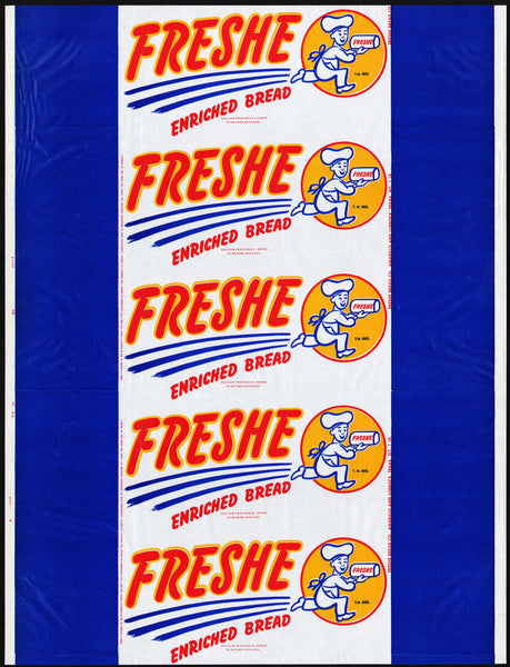 Vintage bread wrapper FRESHE ENRICHED BREAD Amarillo and Lubbock Texas unused