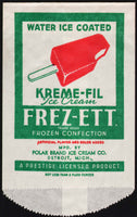 Vintage bag FREZ ETT ice cream bar pictured Polar Brand Detroit Michigan n-mint