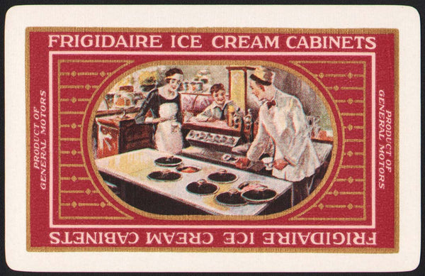 Vintage playing card FRIGIDAIRE ICE CREAM CABINETS maroon General Motors product