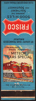 Vintage matchbook cover FRISCO St Louis San Francisco Railway Meteor Texas train