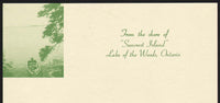 Vintage letterhead From the shore of SUNCREST ISLAND Lake of the Woods Ontario