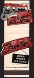 Vintage matchbook cover FRONTIER LIQUOR STORE Sheridan WY covered wagon die cut