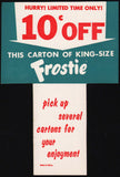 Vintage soda pop bottle carton insert FROSTIE ROOT BEER new old stock n-mint