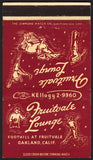 Vintage matchbook cover FRUITVALE LOUNGE sports figures pictured Oakland California