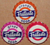 Vintage soda pop bottle caps FRUTASTE Collection of 3 different new old stock