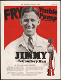 Vintage magazine ad FRY VISIBLE PUMP from 1926 picturing Jimmy the Courtesy Man