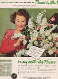 Vintage magazine ad FTD Florists Telegraph Delivery 1945 picturing Grace Moore