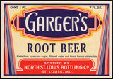 Vintage soda pop bottle label GARGERS ROOT BEER St Louis unused new old stock