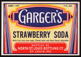 Vintage soda pop bottle label GARGERS STRAWBERRY St Louis unused new old stock