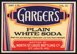 Vintage soda pop bottle label GARGERS WHITE SODA St Louis unused new old stock