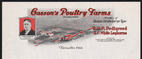 Vintage letterhead GASSONS POULTRY FARMS Leghorns farm pictured Versailles Ohio n-mint+