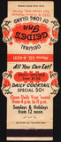 Vintage matchbook cover GEIDES INN Long Island Fort Lauderdale Florida die cut