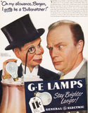 Vintage magazine ad GENERAL ELECTRIC LAMPS 1946 Edgar Bergen Charlie McCarthy