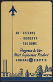 Vintage playing card GENERAL ELECTRIC gold background Defense Industry The Home