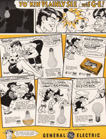 Vintage magazine ad GENERAL ELECTRIC from 1952 Lil Abner cartoon by Al Capp