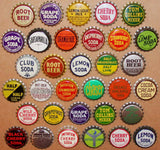 Vintage soda pop bottle caps GENERIC FLAVORS Collection of 33 different unused