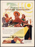 Vintage magazine ad GENERAL ELECTRIC SUNLAMPS 1939 Robert Patterson beach scene